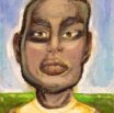 Brown Face in Yellow T
